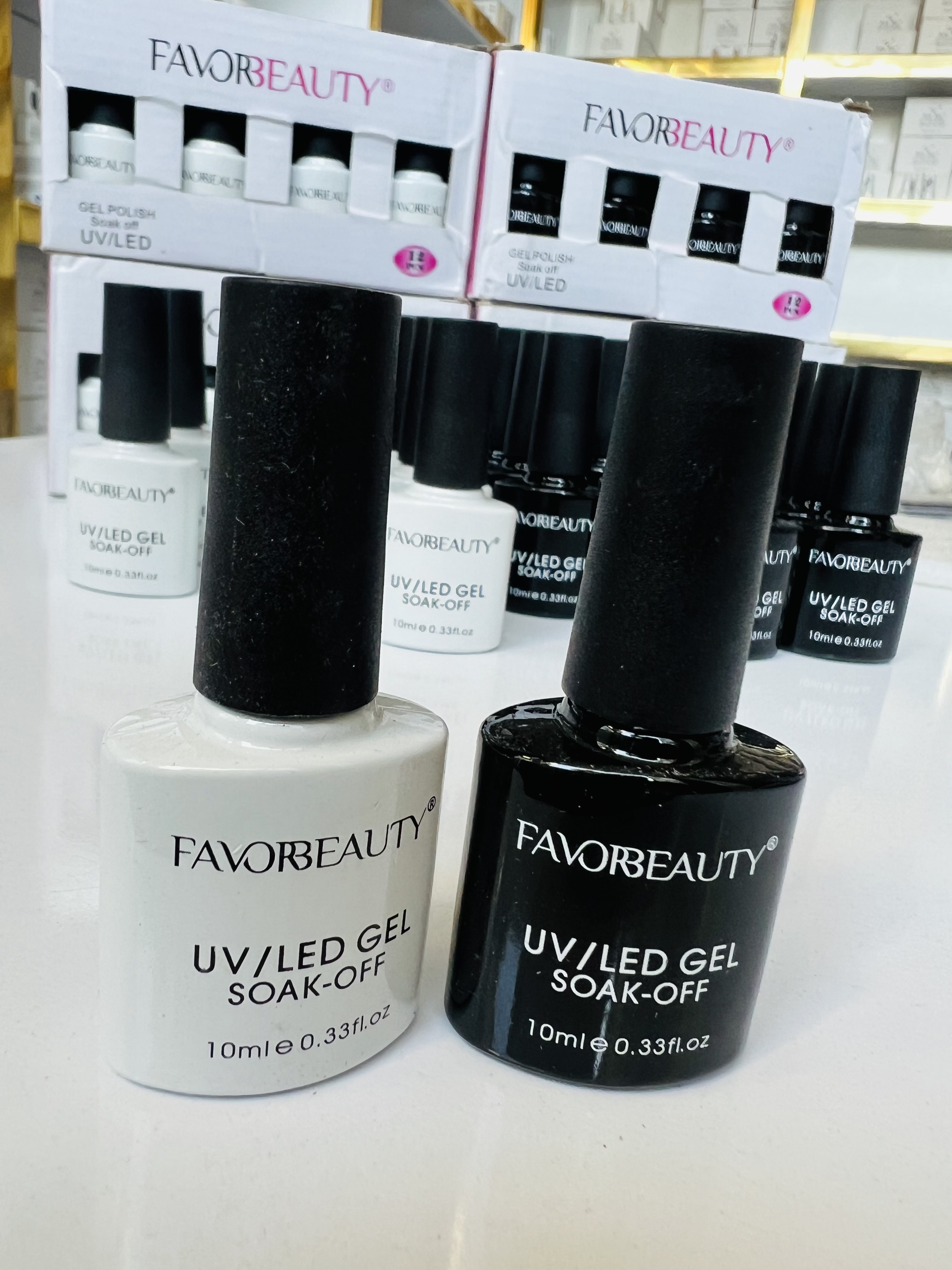 لاک ژل ۱۰میل سفید و مشکی